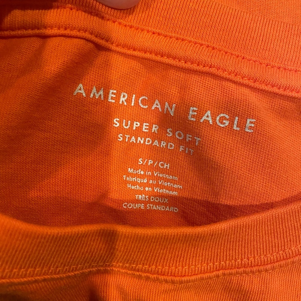 EUC American Eagle super soft standard fit S orange short sleeve tee shirt men - Picture 2 of 2
